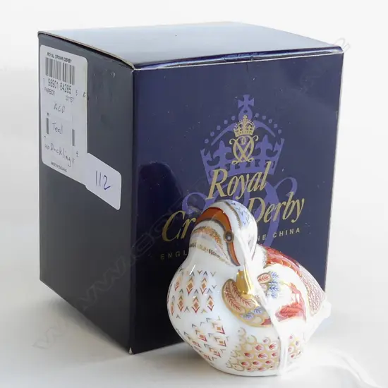 A Royal Crown Derby porcelain paperweight Teal Duckling